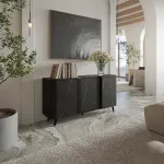 Cama MEBLE Cama VOLARE chest of drawers 151 x 39 x 75 cm black/san sebastian