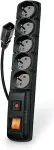 PREMIUMCORD Acar F5 IEC 5m cable, 5 sockets, surge protector, C14 to UPS, black