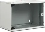 Digitus | 9U wall mounting cabinet | DN-19 09-U-S-1 | Safety class rating IP20. Lockable safety-glass door. 200&deg; door opening angle. Front door: Glass door, single opening. Unmounted 460x540x400 mm. SOHO | Grey