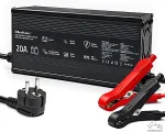 QOLTEC Specjalistyczna ładowarka do akumulatora LiFePO4 12V | 20A | PF 0.9 | LED | Inteligentne ładowanie