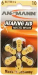 Ansmann 1x6 Zinc-Air 10 (PR70) Hearing Aid Batteries