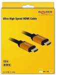 DELOCK - HDMI-Kabel - HDMI (M) bis HDMI (M) - 50 cm - Dreifachisolierung - Schwarz, Gold - 8K Unterst&uuml;tzung