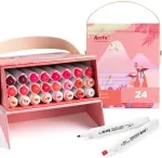 Noname Double-sided Marker Pens ARRTX Alp, 24 Colours, red tone shade
