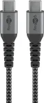 Goobay USB-C auf USB-C mit Metallsteckern, grau, 0,5m