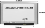 SIL LCD PANEL 15.6" FHD 1920x1080 40PIN MATT IPS 144HZ / WITHOUT HANDLES