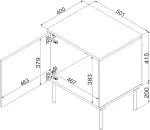 Cama MEBLE Cama INSERTO bedside cabinet, 2 pcs, 50x40x61.5 cm, black + LED
