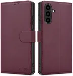 Tech-Protect Kaitse&uuml;mbris kaanega Wallet, Samsung Galaxy A26 5G / A17 / A17 5G, tumepunane,