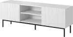 Cama MEBLE PAFOS RTV cabinet on black steel frame 150x40x60 cm white matt