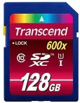M&auml;lukaart Transcend SDXC 128GB Class10 UHS-I 600x Ultimate