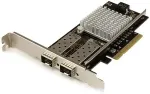 StarTech.com 2-Port 10G Fiber Network Card with Open SFP - PCIe, Intel Chip - Netzwerkadapter - PCI Express 2,0 x4 Low Profile - 10 GigE - 10GBase-LR, 10GBase-SR, 10GBase-LRM - Schwarz (PEX20000SFPI)