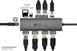 GoodConnections HUB-C001A USB-C HUB 10-Port 2xHDMI; 1xDP; 1xUSB-C; 2xUSB 3.0; 1xUSB 2.0; 1xRJ45; 1xKartenleser Anthrazit
