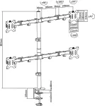 Manhattan lauakinnitus 4 monitorile 13" - 32" (461566)
