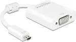 DELOCK Adapterkabel micro HDMI-D Stecker > VGA Buchse mit Audio weiss
