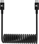 Deqster SPIRAL CHARGING CABLE USB-C TO USB-C BLACK