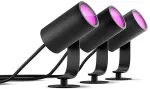 Philips Hue Bundle White & Color Ambiance Lily Spot Outdoor schwarz 3er Pack + 2 x Resonate Wandleuchte + Bridge V2