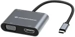 CONCEPTRONIC 4-1 Dock USB-C->HDMI/USB-A/VGA/100WPD 15cm gr