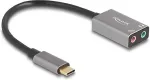 Helikaart DELOCK Externe USB Soundkarte mit USB Type-C&trade; Stecker auf 2 x 3,5 mm Klinkenbuchse Plug & Play Audio Adapter