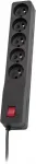 Lestar Surge protector ZX 510, 1L, 1,0m, black