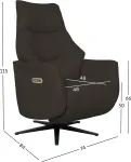 Home4you Tugitool DAYANA elektriline recliner 74x84xH115cm, pruun nahk