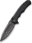 No name Knife CIVIVI Button Lock Alu Black Damascus