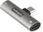 StarTech.com USB C Audio & Charge Adapter - USB-C Audio Adapter w/ 3.5mm TRRS Headphone/Headset Jack and 60W USB Type-C Power Delivery Pass-through Charger - For USB-C Phone/Tablet/Laptop