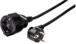 HAMA Profi - Spannungsversorgungs-Verl&auml;ngerungskabel - CEE 7/7 (SCHUKO) (W) - CEE 7/7 (SCHUKO) (M) - 3,0m - geformt - Schwarz (00047869)