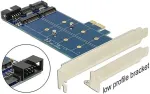 V&otilde;rgukaart DeLOCK PCI Express Card > 2 x internal M.2 NGFF - Speicher-Controller - USB2.0 / M.2 Card / SATA 6Gb/s Low Profile - 6GBps - PCIe x1 (89374)