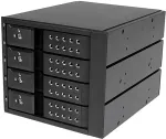StarTech.com 4 Bay Aluminum Trayless Hot Swap Mobile Rack Backplane for 8,90cm (3.5) SAS II/SATA III - 6 Gbps HDD - Mobiles Speicher-Rack mit L&uuml;fter - 6,4 cm (2.5) - Schwarz (HSB4SATSASBA)