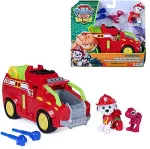 SPIN MASTER PAW Patrol : The Dino Movie, Marshall Dino Rescue Firetruck with 360-Degree Spinning Projectile Launcher with 2 Action Figures, Kids Toys for Boys & Girls Ages 3+