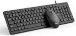 Klaviatuur C-TECH Kl&aacute;vesnice KBM-105, dr&aacute;tov&yacute; combo set s my&scaron;&iacute;, USB, CZ/SK