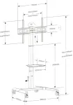 TECHly Mobile LCD/LED stand 32-70 inches, 40 kg with a shelf