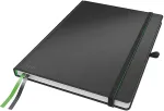 Esselte-Leitz LEITZ Notizbuch Complete, DIN A4, kariert, schwarz 80 Blatt, 96 g/qm, elfenbein Papier, Lederoptik, Touch-and- (4471-00-95)