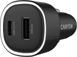 Canyon automobilinis įkroviklis OnDrive 48 PD 48W USB-A+USB-C Juodas