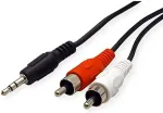 ROLINE - Audiokabel - Mini-Phone Stereo 3,5 mm (M) bis RCA (M) - 5 m - abgeschirmt - Schwarz (11.09.4345)