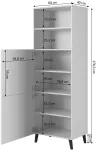 Cama MEBLE Cabinet ABETO 60x40x176,5 cm graphite/glossy graphite