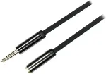 DELTACO Mobiiltelefoni kaabel heli,pikendus 3.5mm 4pin,0.5m,must painduv / AUD-150