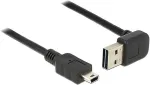 DELOCK Easy - USB-Kabel - USB (M) up/down angled, reversible bis Mini-USB, Typ B (M) - USB2.0 - 50cm - Schwarz (85184)