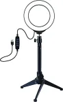 Noname LED Ring Lamp 12cm With Desktop Tripod Mount Up to 24.5cm, USB