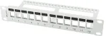 LANBERG PATCH PANEL 12 PORTS 1U WITH ORGANIZER FOR KEYSTONE MODULES GREY