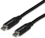 Startech .com USB-C auf USB-C Kabel mit 5A Power Delivery - St/St - 2m - USB 2.0 - USB-IF zertifiziert - USB Typ C Kabel - USB-Kabel - USB-C (M) gerade bis USB-C (M) gerade - Thunderbolt 3 / USB 2.0 / USB 3.0 / USB 3.1 - 5 A - 2 m - Schwarz