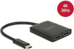 DeLOCK Adapter USB-C > Splitter 2x HDMI (BU)/DisplayPort (BU) Black