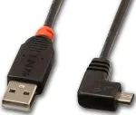 Lindy 1m USB 2.0 Kabel Typ A an Micro-B 90&deg; gewinkelt USB 2.0 Kabel (abw&auml;rtskompatibel) mit Typ A Stecker an Typ Micro-B 90&deg; Stecker im LINDY Design schwarz mit rotem Knickschutz, L&auml;ngen von 0,5m bis 2m (31976)