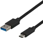 DELTACO USB 3.1 Gen1 p&otilde;imitud USB-A &ndash; USB-C kaabel, 1 m, 3A 60 W, must