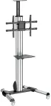 Startech .com TV Cart - For 81,30cm (32) to 177,80cm (70) TVs - One-Touch Height Adjustment - Wagen f&uuml;r plasma or LCD TV - Kunststoff, Aluminium, Stahl - Schwarz, Silber - Bildschirmgr&ouml;&szlig;e: 81.3-177.8 cm (32-70)