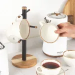 Salter BW1356611EU7 Toronto Mug Tree, Wood/Black