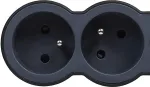 Legrand 16A 3680W 3x2P+Z extra-flat power strip extension with 1.5m cord - black and dark gray