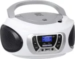 Trevi Stereo Portable DAB, CD player in MP3,CD,CD-R/RW format, Digital radio receiver, Wavebands: DAB / DAB+ / FM, FM with RDS function, 30 stations storable in FM, USB input with direct playback of MP3 files, Remote control included, White