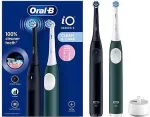 Hambahari Oral-B Electric Toothbrush, Duo pack | iO2 Series | Rechargeable | For adults | Number of brush heads included 2 | Number of teeth brushing modes 3 | Night Black and Green Forest