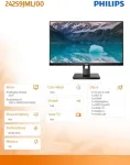 Monitor MMD - PHILIPS 242S9JML 23.8 IN 60.5 VA 1920X1080 3000:1 300 CD/M2 16:9