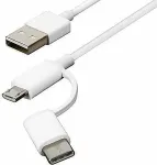 Xiaomi KAABEL MI 2-&uuml;hes USB MICRO USB kuni TYPE C (100cm) White SJV4082TY